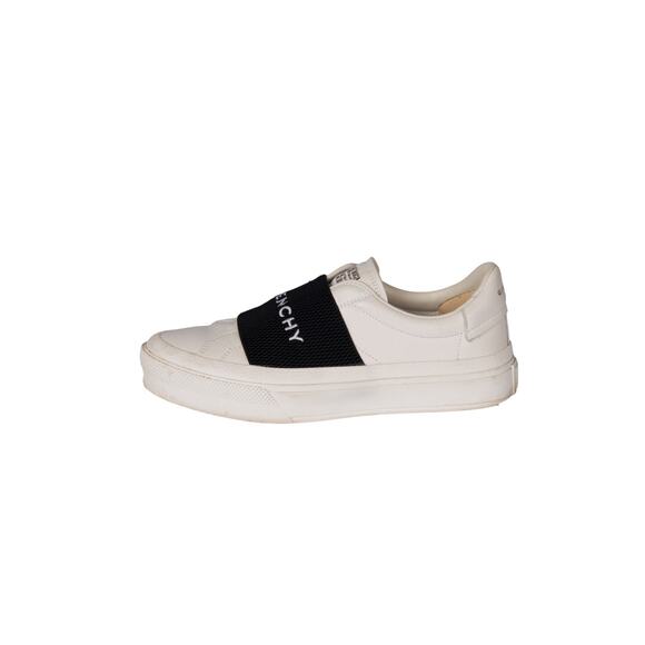 Givenchy Shoes - GIVENCHY White & Black Slip-On Logo Sneakers Size 37